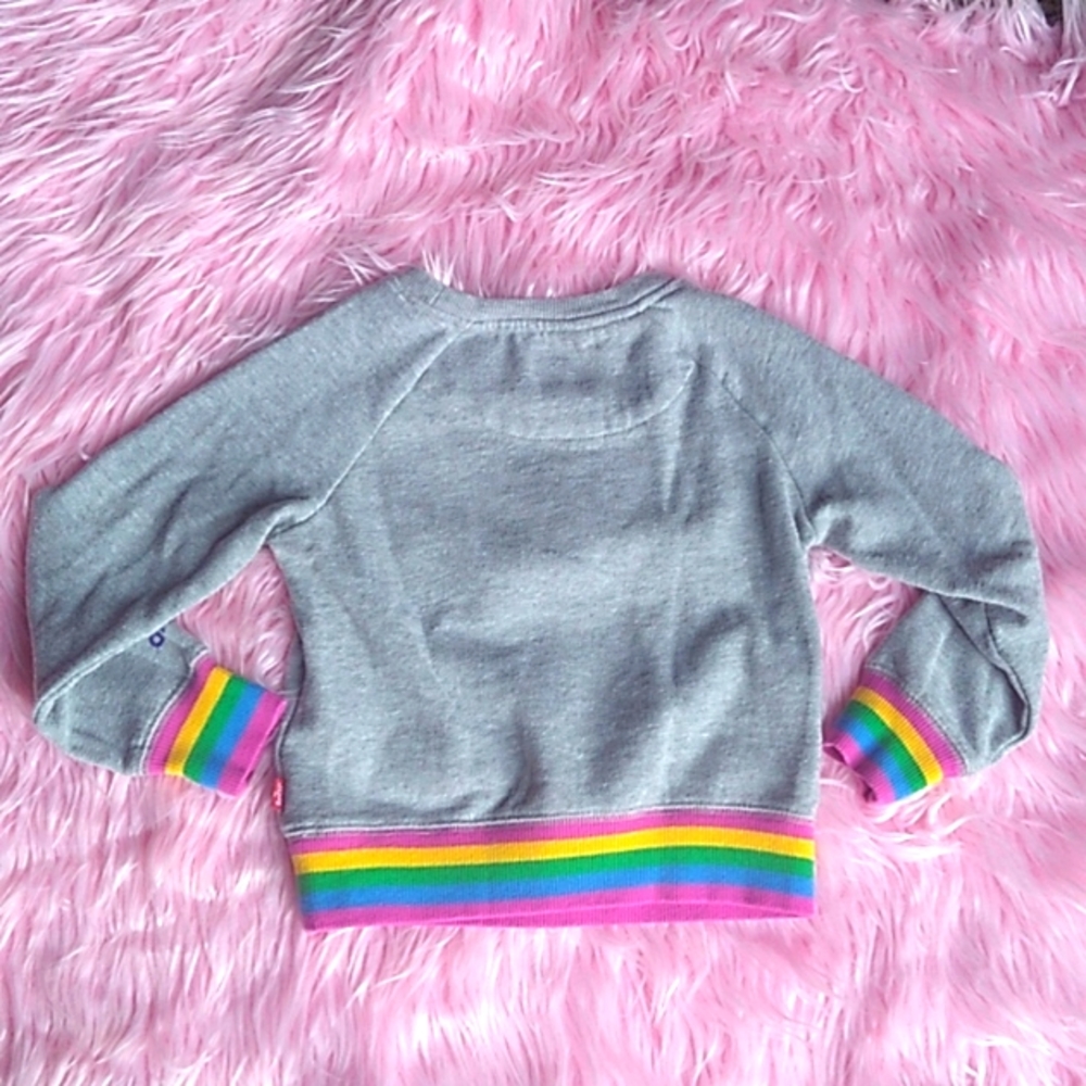 Levi's Sweatshirt. Gray with Crayola Rainbow Colored Accents Sx 4 (xs) - Picture 5 of 5